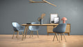 Nordic Modern Dining Set - Minimalist Oak Table & Shell Chairs