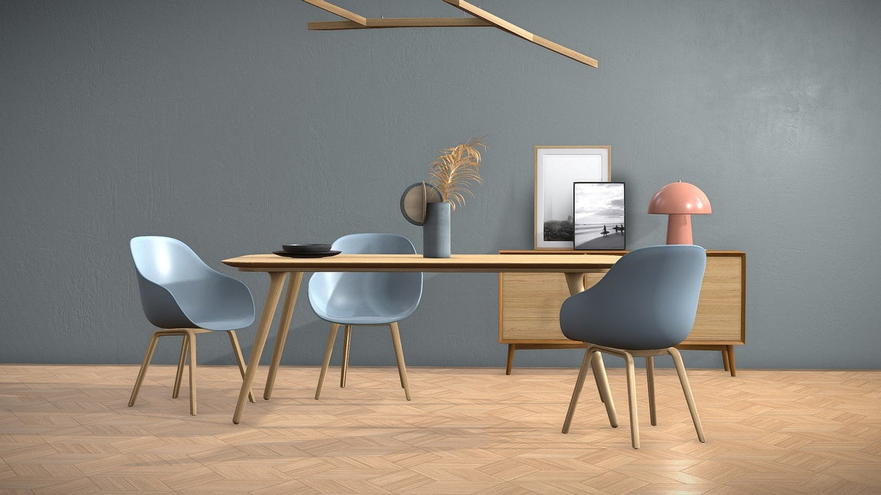 Nordic Modern Dining Set - Minimalist Oak Table & Shell Chairs