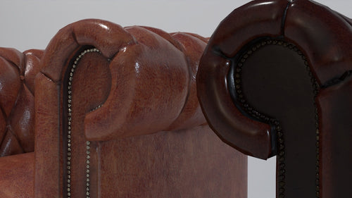 Classic Chesterfield Leather Armchair - 4K PBR 3D Model