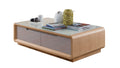 Contemporary Nordic Coffee Table - Minimalist Oak & Glass Integrated 3D Scene