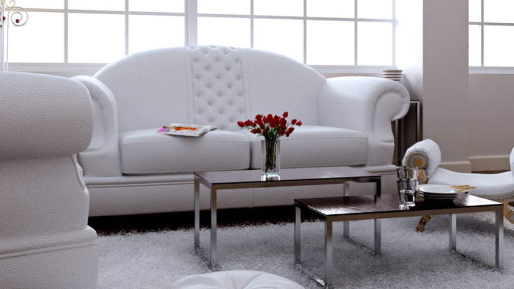 Minimalist Luxury White Sofa - Modern Studio Living 3D Scene