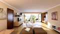 Modern Open-Plan Living & Dining Room - Morning Sunlight Interior 3D Scene