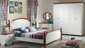 Rustic American Country Bedroom Set - Classic White & Cherry Wood 3D Furniture Collection