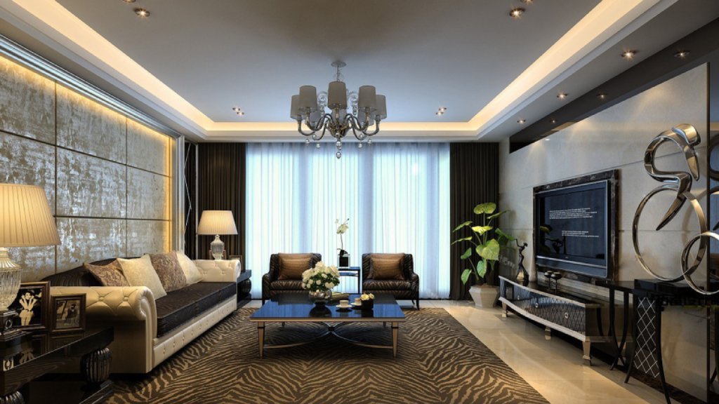 Simple European Living Room Interior - High-Fidelity 3D Scene