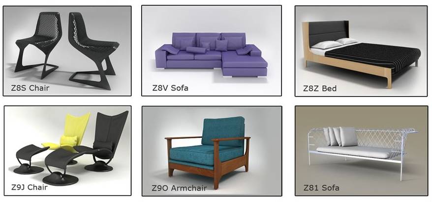 Starter Furniture Pack.02 - 6 High-Quality 3D Furniture Models